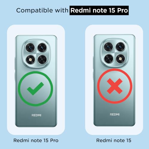 Image of Amazon Basics Back Cover for Redmi Note 15 Pro 5G Mag-Safe Shockproof PC + TPU Protective Case Magnetic Support Bumper Case (Transparent Mag-Safe)