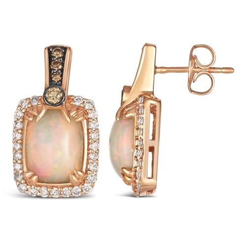 LE VIAN 1/2�J���b�g �z���C�g&�`���R���[�g�_�C�������h �N�b�V�����J�b�g �I�p�[�� �_���O���C�������O �����p 14K���[�Y�S�[���h (�z���C�g/�u���E���A0.53�J���b�g) �v�b�V���o�b�N�h���b�v�C�������O �����p