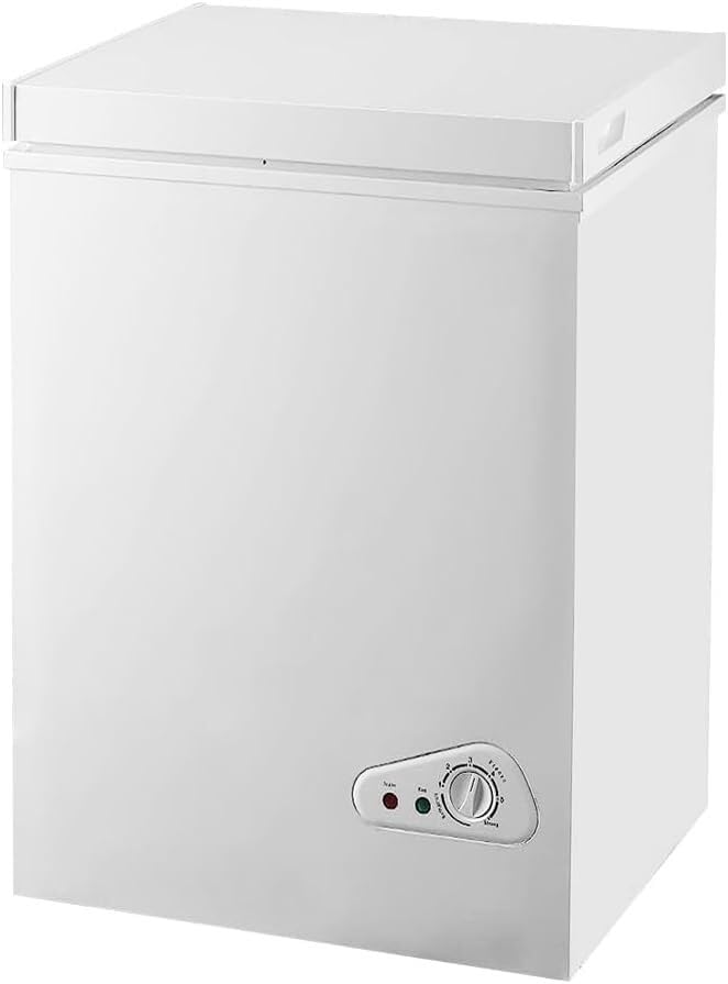 Fcicarn Compact Chest Freezer, 3.5 Cu.Ft. Deep Freezer With Dividers And Basket, Manual Temperature Control, For Home Use, White on Fridge.com - View 2