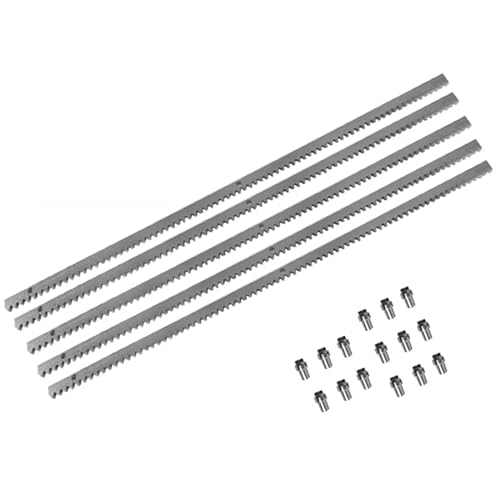 5 X 1M Acier Galvanisé Crémaillère Pour Portail Coulissant Coulissante, 12MM Opérateur De Portail Coulissant Opérateur Rack D'engrenages Avec Matériel De De Montage (5pcs)