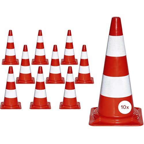 kaiserkraft | Leitkegel aus PVC | 10 Stück | reflektierend...