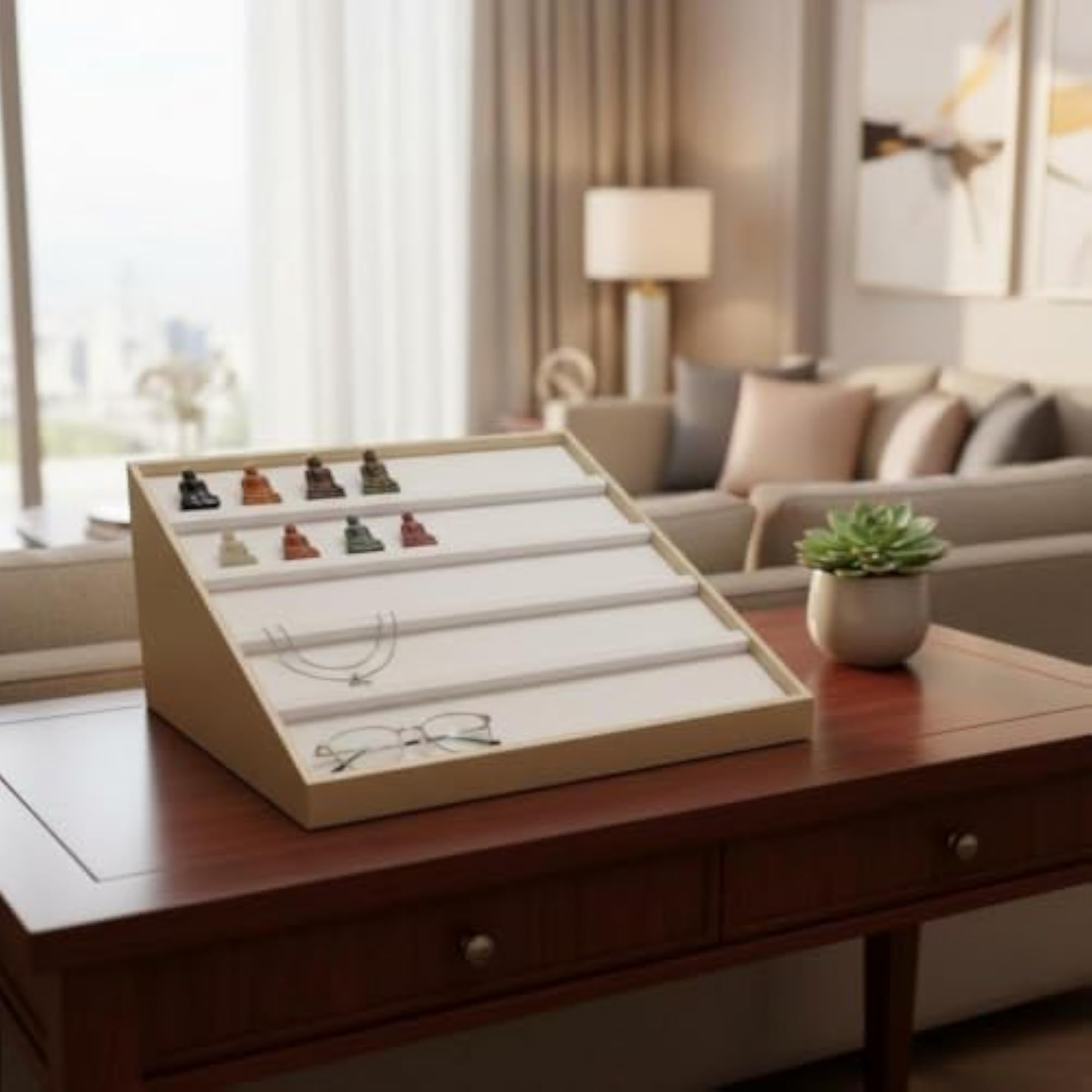 Sloped Jewelry Display Rack Versatile Organizer