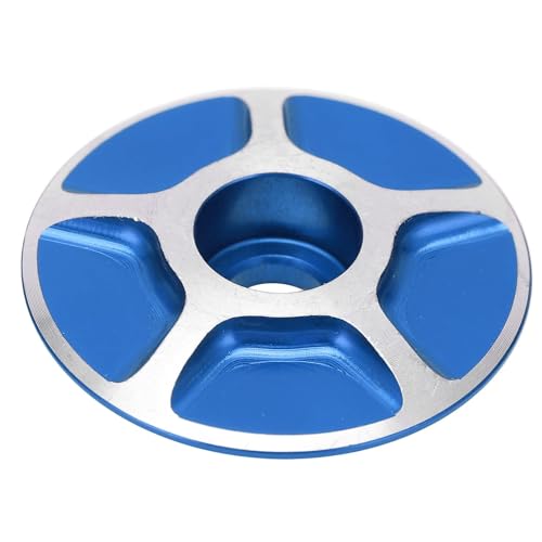 HERCHR Bike Headset Top Cap, Bike Stem Top Cover Aluminum Alloy Front Fork Stem Headset Cover for Mountain Bicycle Headset Top Cap Bike Stem Top Cover(Blue)