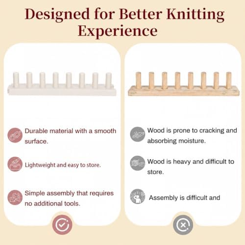 Sienson 58" White Chunky Blanket Loom Kit, 4-Section Snap-Together Knitting Loom for Blankets, Chunky Yarn Loom Kit, No Needles Required, Beginner Friendly DIY Yarn Craft — 사진 7