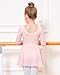 Stelle Ballet Leotards for Girls Long Sleeve Toddler Dance Leotard Outfits with Skirt Classic(Little/Big Kid) (Ballet Pink,4-5 Years)