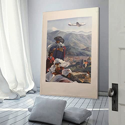 Vintage Poster South America Vintage Travel Poster Canvas Wall Art Prints For Wall Decor Room Decor Bedroom Decor Gifts 24X36Inch(60X90Cm) Frame-Style #TOP2