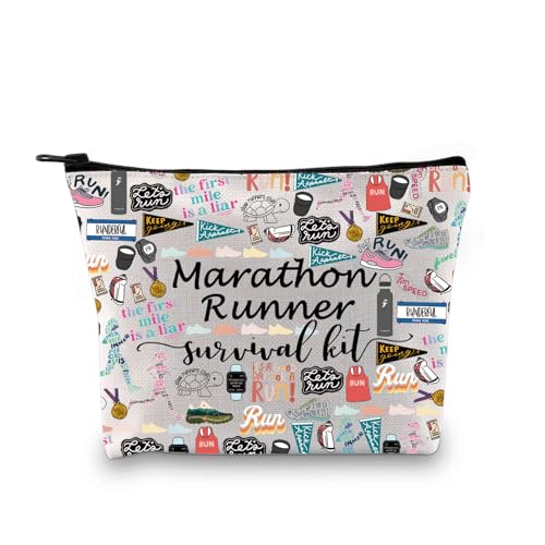 JTOUK Running Runner Gift Marathoner Gift Marathon Runner Zipper Pouch Marathon Runner Survival Kit Makeup Bag (Marathon Runner Bag EU)