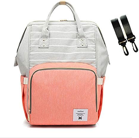 Baby Diaper Bag Breast Pump Bag for Working Mothers, Waterproof Travel Backpack Nappy Bags for Baby Care, Large Capacity, Stylish and Durable (Multi-Colored Coral)