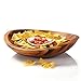 Nambe Braid Chip & Dip Server, 16-Inch - Modern Scandinavian Entertaining Bowl with Removable Alloy Dip Dish, Acacia Wood Serving Tray with Sculpted Braid Detailing - Salsa & Fruit Entertaining Bowl
