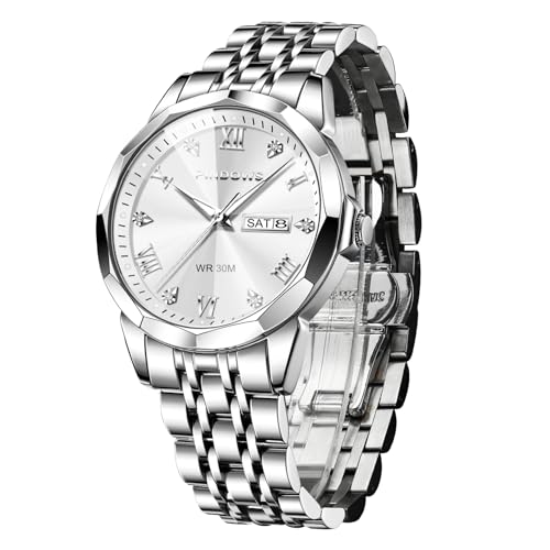 Image of PINDOWS Watch for Men Big Dial Analog Digital Black Silicone Sport Multifunction Luminous LED Dial Waterproof Watches Fashion Wristwatches