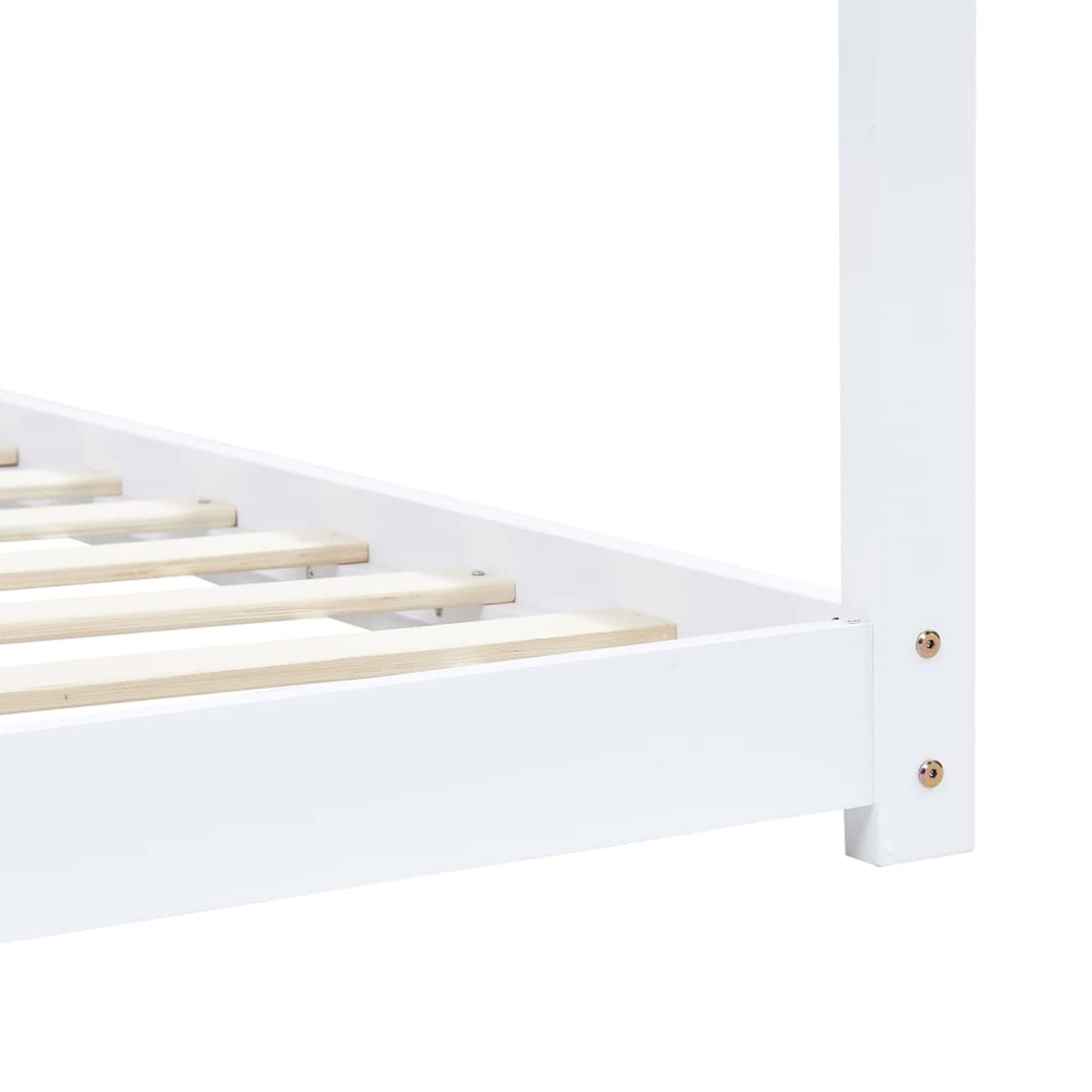 Lechnical Giroletto per Bambini Bianco in Massello di Pino 90x200 cm e,Lettino per Bambini e Bambine,Letto a Capanna,Casetta per Cameretta Bimbi