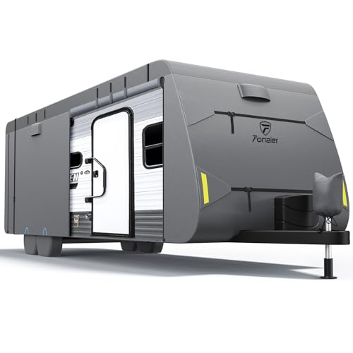 Capa de trailer de viagem à prova d'água 600D melhorada, Oxford extragrosso para trailer de 28'17.