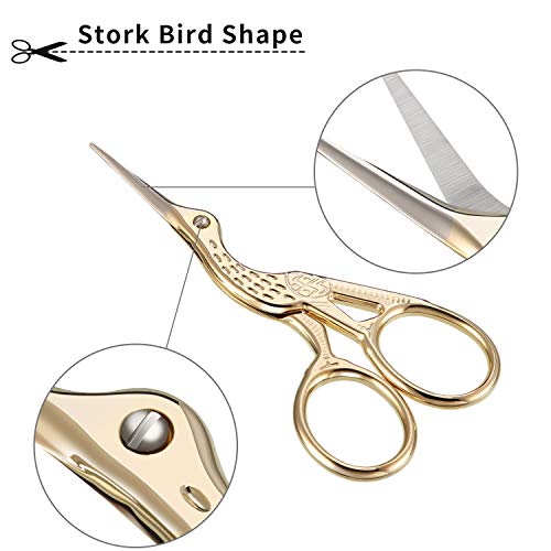 5 Pieces Stainless Steel Tip Classic Stork Scissors Crane Design 3.6 Inch Sewing Dressmaker Scissors For Embroidery, Craft, Needle Work, Art Work Or Everyday Use (Style A) #TOP1