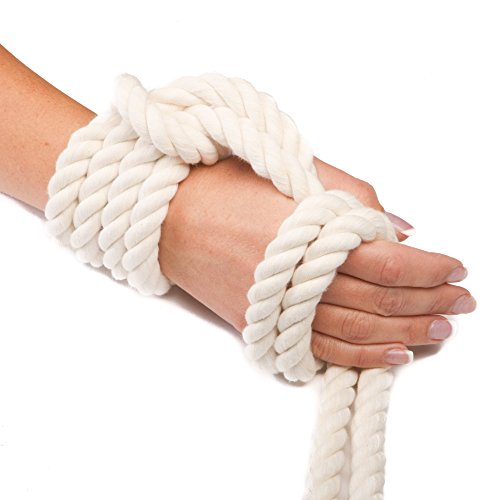 Ravenox Natural Twisted Cotton Rope | (Natural White)(1/4 Inch x 10 Feet) | Made in The USA | Strong Triple-Strand Rope Sports, Décor, Pet Toys, Crafts, Macramé & Indoor Outdoor Use