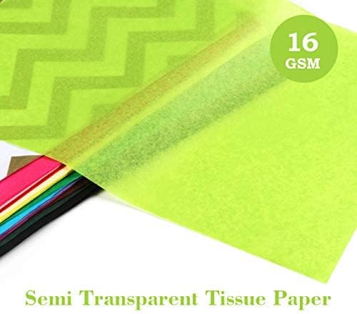 Sweelov 300 Sheets of Tissue Paper, 20 Colours A4 Crafting Paper, Colourful, Paper Tracing Paper for Pompoms, Packaging, Table Decoration, DIY, 16 g/m²