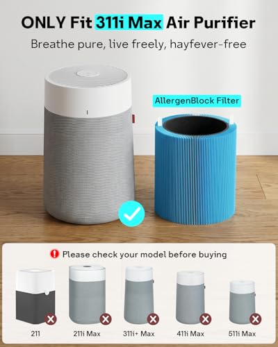 Image of Blue Pure 311i Max AllergenBlock Replacement Filter Compatible with Blue Pure 311i Max Air Purifier, Activated Carbon Filter,2 Pack