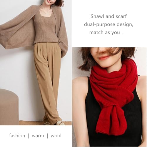 Pure Cashmere Wraps for Women,Warm Cashmere Shawl Open Front Poncho Cape Pashminas Scarf with Sleeves2