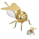 Decorative Bee Shaped Honey Jar with Spoon, 5 oz Honey Pot Syrup Dispenser Condiment Container with Lid & Dipper for Kitchen Home Bee Themed Serverware