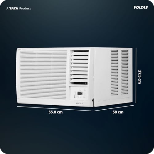 Image of Voltas 1 ton 2 Star Fixed Speed Window AC (Copper, Anti Dust Filter, 2-Way Air Swing, Memory Restart, Sleep Mode (122FS PLATINA, White)