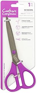 Crafter's Companion Sharp Craft Scissors for Adults-Japanese Precision Stainless Steel Blades-Non-Stick Teflon Coated-Ergonomic Design-Perfect for Paper, Card, Felt and Fabric (6 Inch), Silver, 6-inch
