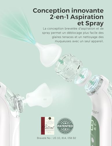 Aspirateur nasal électrique 2-en-1 à pulvérisation Momcozy BN007 - 3