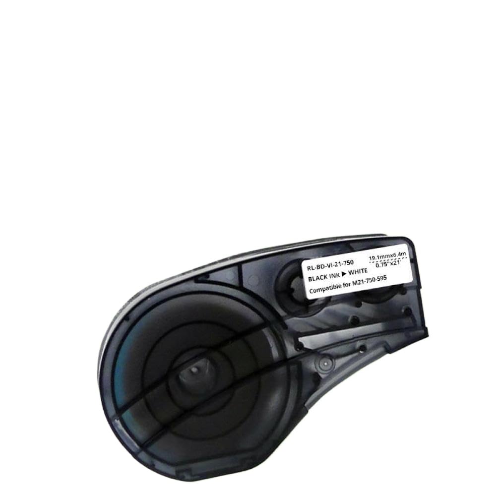 Rotolo di etichette da 3/4 pollici nero su bianco compatibile con BMP21-PLUS BMP21-LAB0 M210 M211 M210-LAB M21-750-595-WT