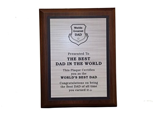 aahs!! Engraving Worlds Greatest Plaques (Best Dad in The World, Silver)