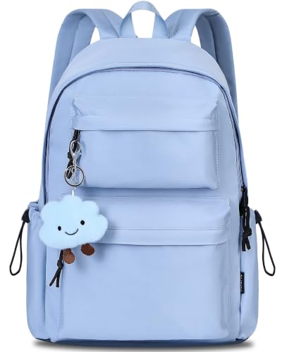 BECOJADDE Rucksack Für Damen Und Mädchen, Passend Für 15,6-Zoll-Laptops, Leicht, Wasserabweisend, Großes Fassungsvermögen, Mit Diebstahlschutzfach, Ideal Für Schule, Uni, Reisen Und Arbeit Blau