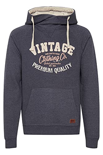 Blend Alejandro Herren Kapuzenpullover Hoodie Pullover Mit Kapuze Cross-Over-Kragen Und Fleece-Innenseite, Größe:XXL, Farbe:Navy (70230)