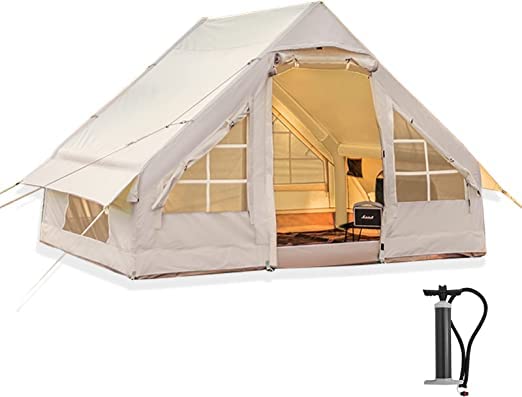 数回使用のみ❣️美品✨ インフレータブルテント 4〜5人用 ポンプ付き テント Amazon.co.jp: ポンプ付きのインフレータブルキャンプテント、4人の
