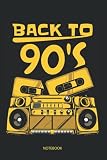 Vintage Old Back To 90's Music Journal Notebook Paperback Souvenir Diary: 100 Blank Ruled Pages 6x9 inch: Retro I Love 90's music mix tap headphone ... Boys Girls Journal Notebook Design Gifts