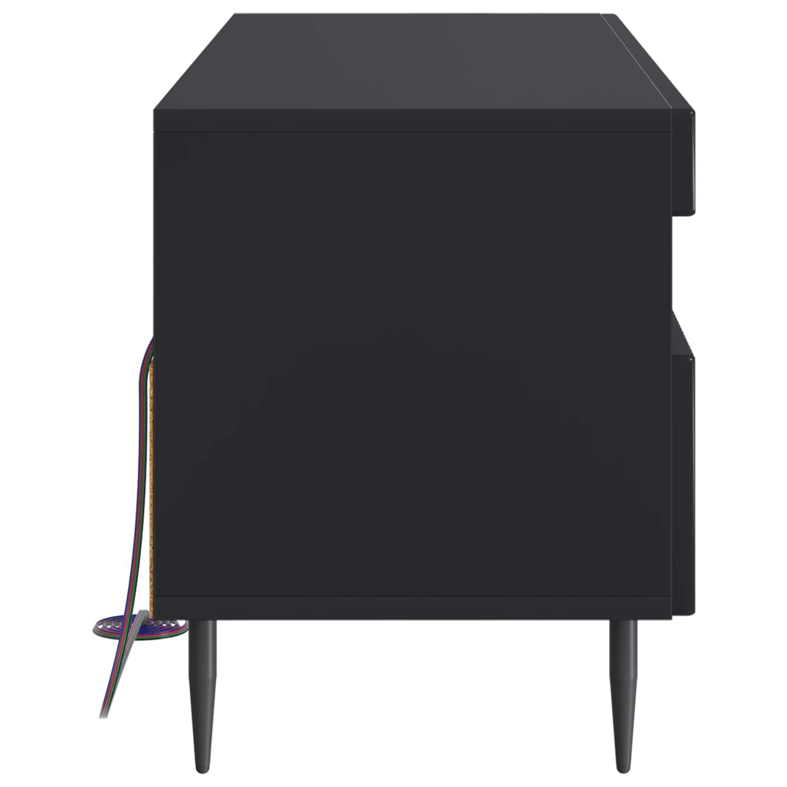 Mueble TV LED Negro Madera Ingeniería