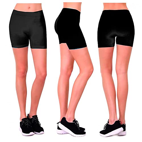 Seamless Basic Plain Tight Mini Sexy Shorts Stretch Spandex Pants Fitted Black #TOP6