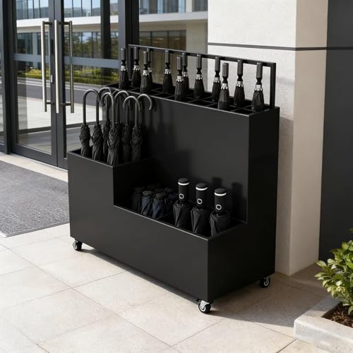 Porte-parapluies multi-compartiments durable avec bac de récupération - 4