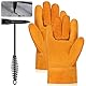 Glarks 2 Stück 250mm Schweißen Chipping Hammer mit Coil Spring Griff und ein Paar Schweißen Handschuhe Set, Schweißen Schlack Hammer Entfernung Werkzeug Set