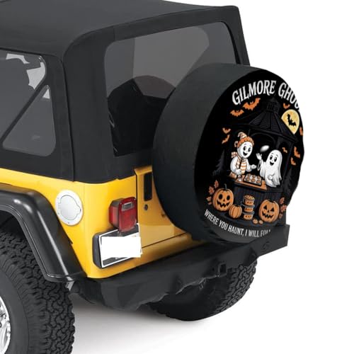 Gilmore Ghouls Where You Haunt, I Will Follow Weatherproof Wheel Cover Universal Decorative Accessories for Camper RV SUV Travel Trailer 15 inch2