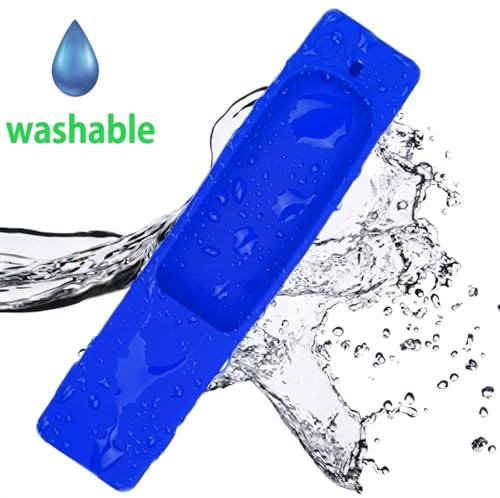 Image of Silicone Tv Remote Cover Compatible with Samsung Smart TV Remote BN59-01312A QLED 8K 4K Protective Cover with Loop - (Remote Control not Included) (Blue - Style 9)