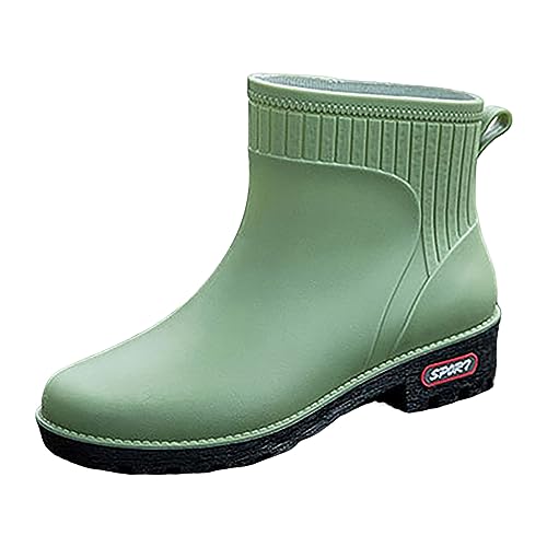 Zapatos de lluvia para mujer de moda urbana, calzado impermeable de tubo corto color sólido