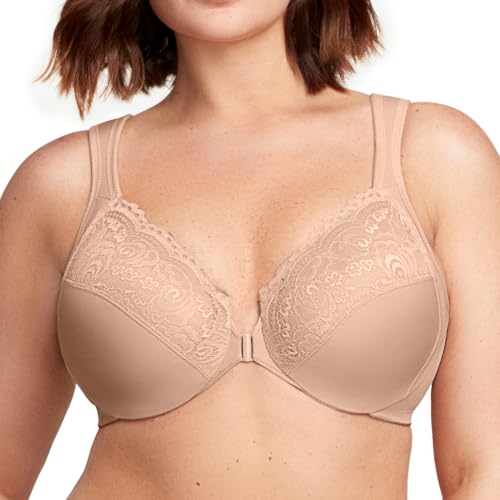 Full Figure Plus Size WonderWire Front-Closure Bra Underwire #1245
