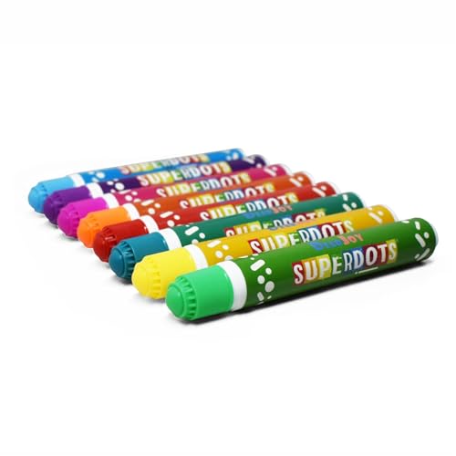 Image of DearJoy Super Dot Markers Toddlers Kids 8 Colors Jumbo 20ml Water Based Non Toxic Fun Preschool Crafts Art Supplies Washable (Multicolor)