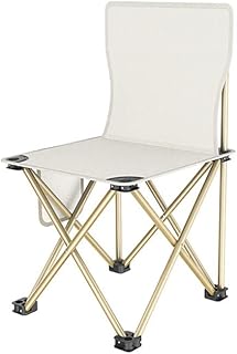 Yidata Sillas de camping portátiles, silla de luna plegable resistente con bolsillos laterales para acampar al aire libre, playa, picnic, jardinería, senderismo, color blanco
