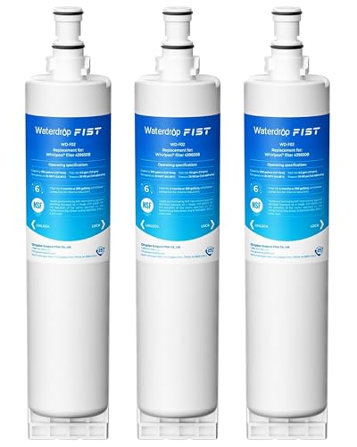 Waterdrop 4396508 Refrigerator Water Filter, Replacement for Whirlpool® 4396510, 4392857, Kenmore® 46-9010, NLC240V, EveryDrop® Filter 5, EDR5RXD1, 3 Filters (Package may vary)