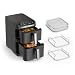 Tefal Ingenio Double Stack Air Fryer, Space Saving Vertical Dual Drawer Air Fryer, 4 Cooking Levels, Ingenio Detachable Panels for Easy Cleaning, 10L Capacity, 7 Cooking Modes, EY756HG0