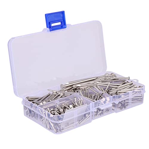 KICHOUSE 304 Stainless Steel Round Nails 460pcs Nail Set for Woodworking Photo Hanging Home Improvement Diy Kit