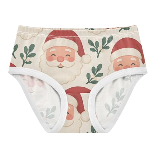 Girls' Briefs Toddler Cotton Underwear for Toddlers Seamless Santa Pattern