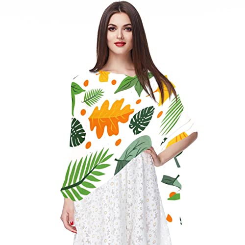 Foulard feuilles vertes contre le coup de froid foulard tropical