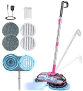 ScrubWiz Cordless Electric Spin Mop with Water Sprayer, Self-Propelled Floor Cleaner for Hardwood...