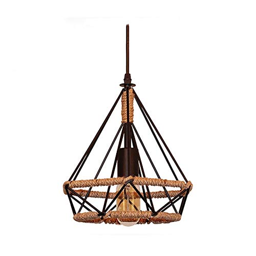 Lámpara de techo vintage pirámide E27 en metal negro retro para iluminación de salón
