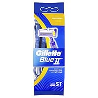 Gillette Blue II Sensitive Disposable Shaving Razors (5 Pieces Set)