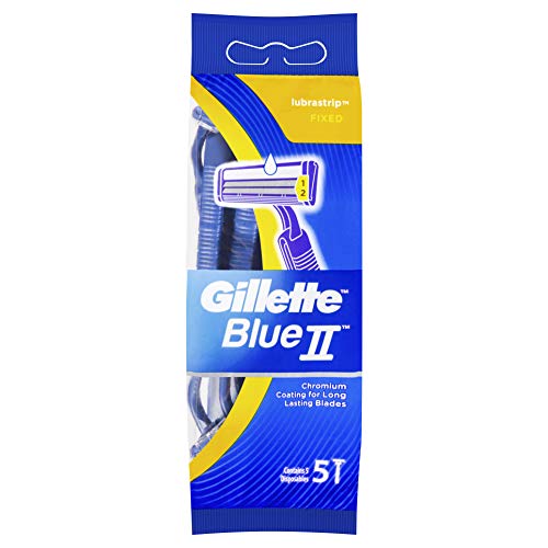 Gillette Blue II Sensitive Disposable Shaving Razors (5 Pieces Set)